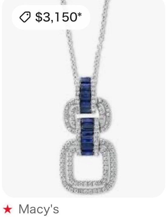 Effy Jewelry - EFFY 14K White Gold Sapphire & Diamond Pendant Necklace 18”